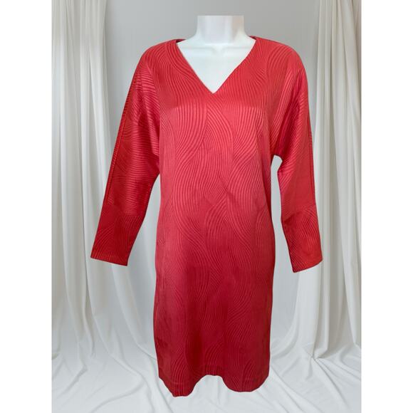 NWT Natori Scroll Jacquard Coral Dress Straight  S - Picture 1 of 14